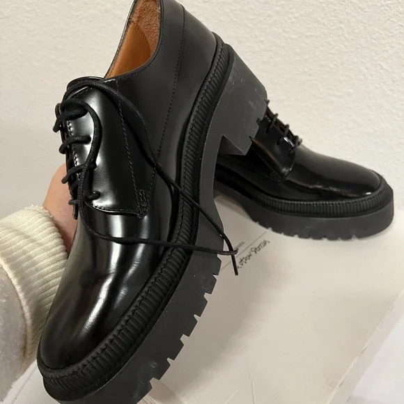 NIB Other Stories Shoes US 7 Black laced platform sandals loafers - Picture 5 of 5